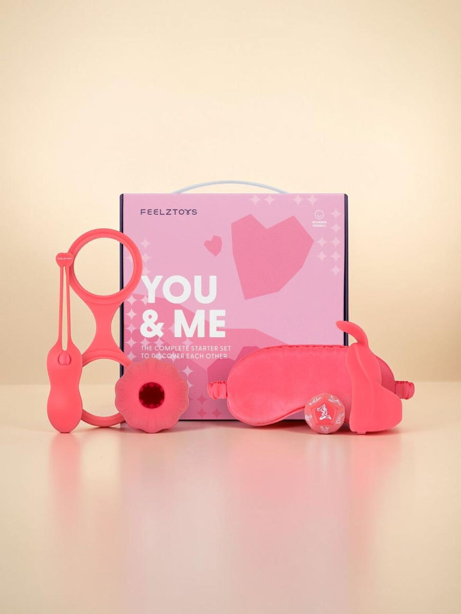 FeelzToys Kit sextoy pour couple avec masturbateur, vibromasseur et accessoires sensuels