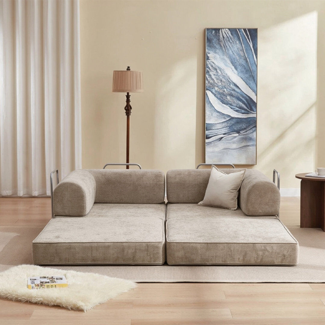 Brayden Studio Upholstered Daybed Champagne 70cm H X 200cm W X 100cm L