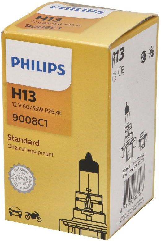 Ampoule à incandescence PHILIPS Vision H13 12V, 60/55W, 1 Pièce