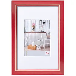 Walther Bilderrahmen Chalet Kunststoff mit Passepartout Rot / 40 x 60
