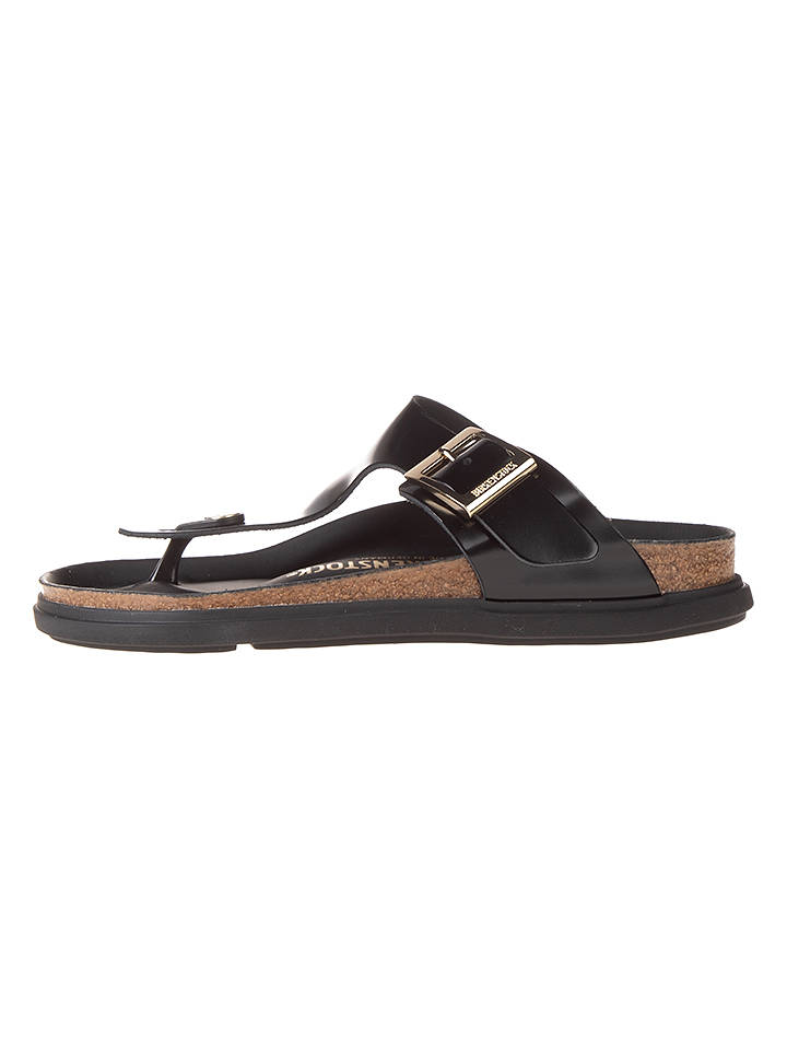 Birkenstock Leder-Zehentrenner "Gizeh BB Lena" in Schwarz - 37