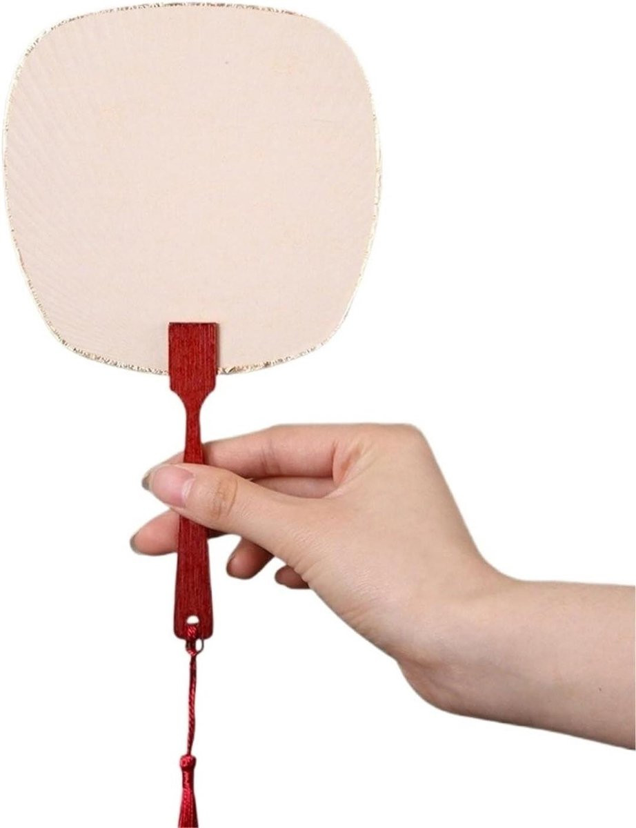 Decoratieve Mini-waaier in Lichtroze - Handgemaakte Vintage Stijl - 115 cm