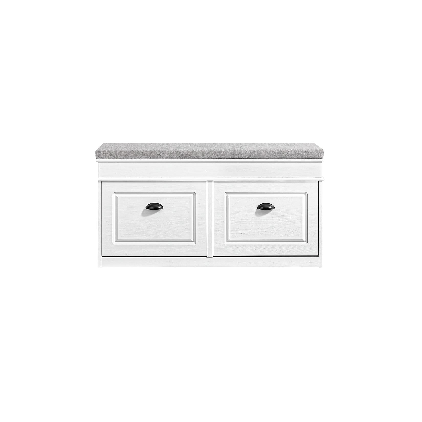SoBuy Schuhbank mit 1 Schublade Weiß 104,5x23,8x54cm Funktional