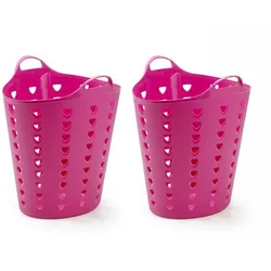 Kreher Set: 2 x Kreher Flexibler Tragekorb 65 Liter (Pink)