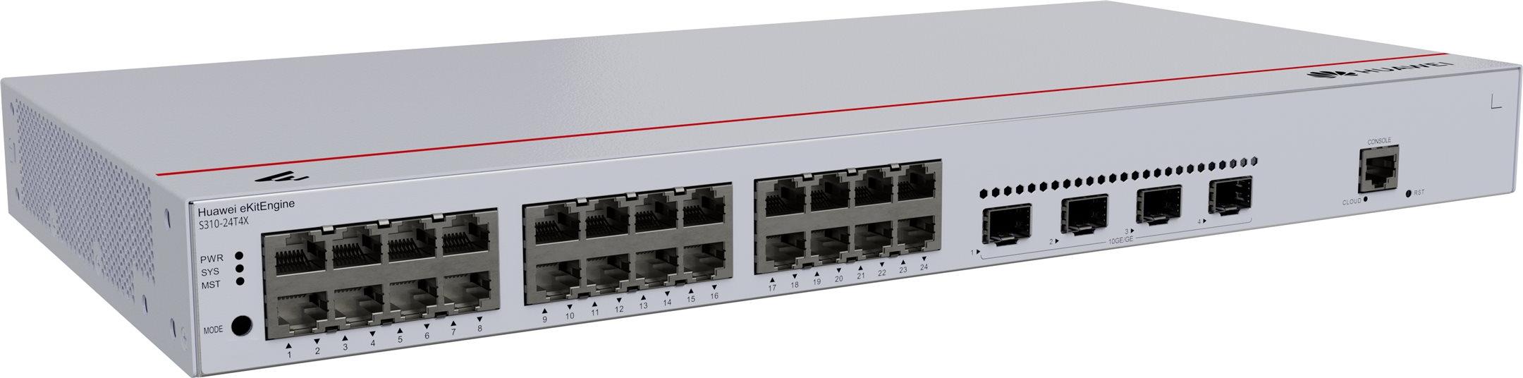 HUAWEI eKit S310 Series S310-24T4X, Managed, L2+, Gigabit Ethernet (10/100/1000), Rack-Einbau, 1U