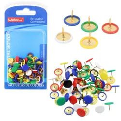 Set Flachkopf-Reißzwecken für Büro und Schule, farbig, 90-tlg.