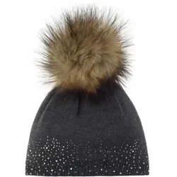 EISBÄR Damen Mütze Nalin Lux Crystal MÜ, Größe ONE SIZE in Grau Grau