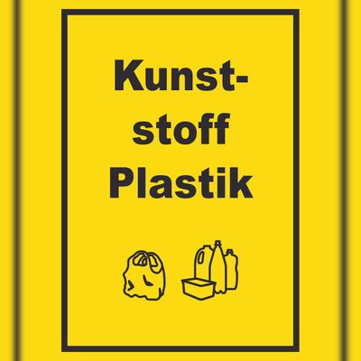 HB-Druck Kunststoff Plastik Mülltrennung Schild Text Symbol shopping bag hochkant A1 (594x841mm)