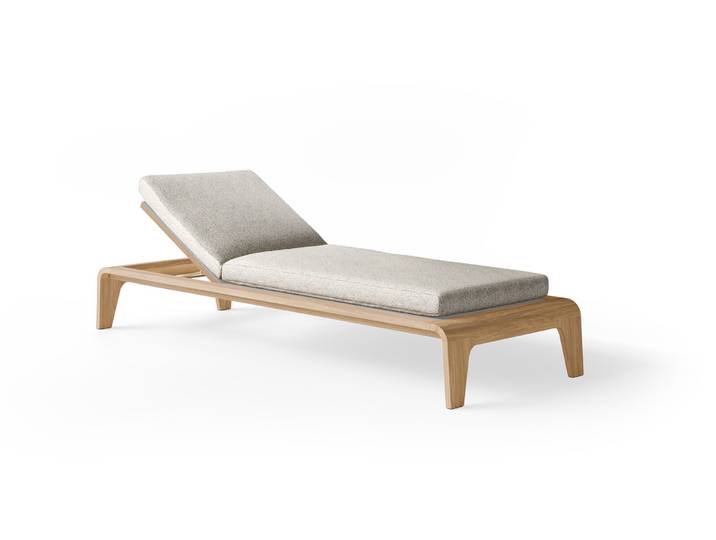 Suns Basta Lounger Aluminium/Teak Wasserabweisendes Gewebe