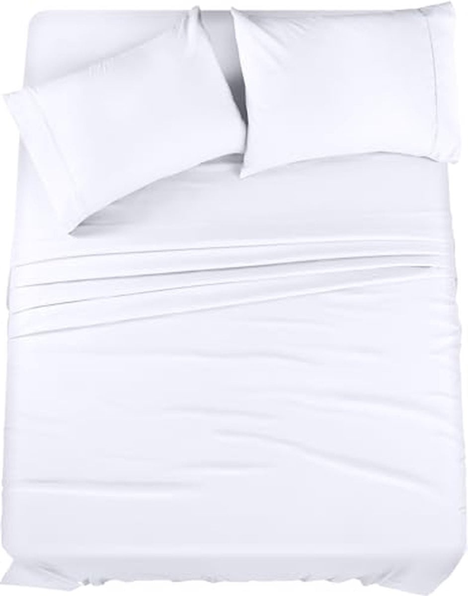 4-delige Microvezel Beddengoed Set - Ultra Zacht Geborsteld - Wit