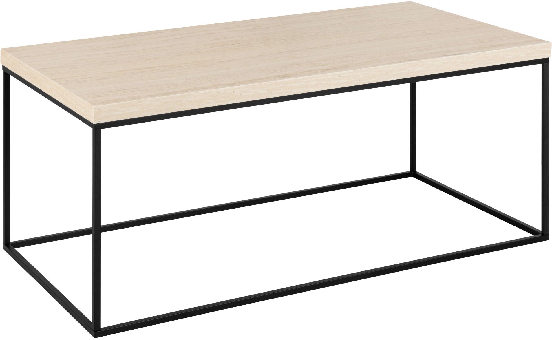 Couchtisch ACTONA GROUP "Barossa, Wohnzimmertisch, Sofatisch, Steinoptik, rechteckig", beige, B:110cm H:45cm T:55cm, Tische, Couchtisch, Moderner Scandi-Stil, schwarze Stahlgestell, Mehrere Varianten beige B/H/T: 110cm x 45cm x 55cm