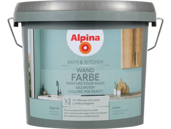 Alpina Wandfarbe Bad & Küche Agave Grün 2.5 l Matt