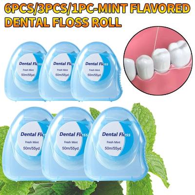 Uplifted Finds 1pc Compact Mint Flavored Dental Floss Convenient & Fast Teeth Cleaning 1 Pc