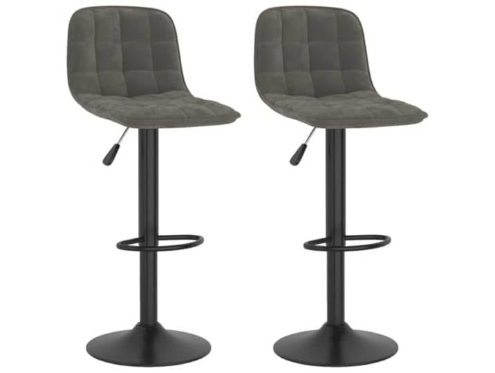 KTHLBRH Barstühle, 2 Stück, dunkelgrau, aus Samt, verstellbar Samt 100% Polyester, pulverbeschichteter Stahl, 360-Grad-Drehung, integrierte Fußstütze, Gas-Höhenverstellung