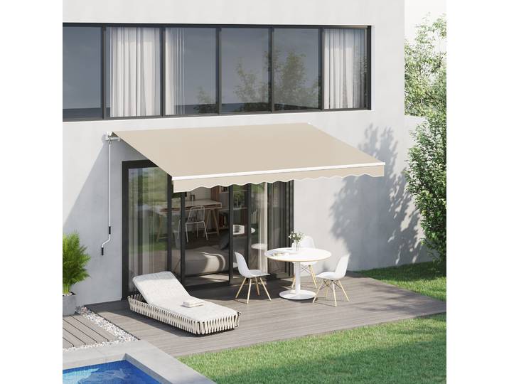 Outsunny Store Manuel Rétractable Beige 4x2,5m