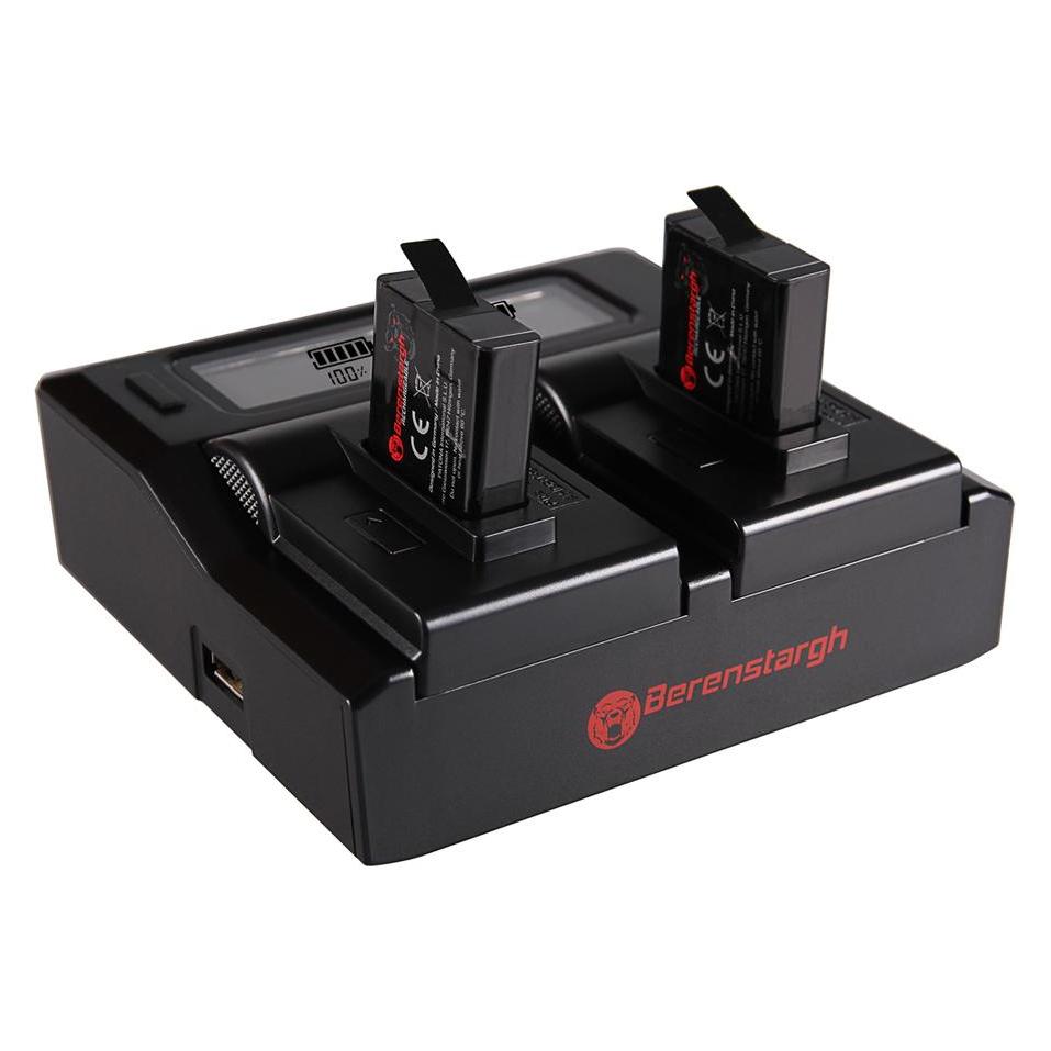 Berenstargh Dual LCD USB Ladegerät f. GoPro Gopro Hero 5 Hero 6 Hero 7 (61064208)