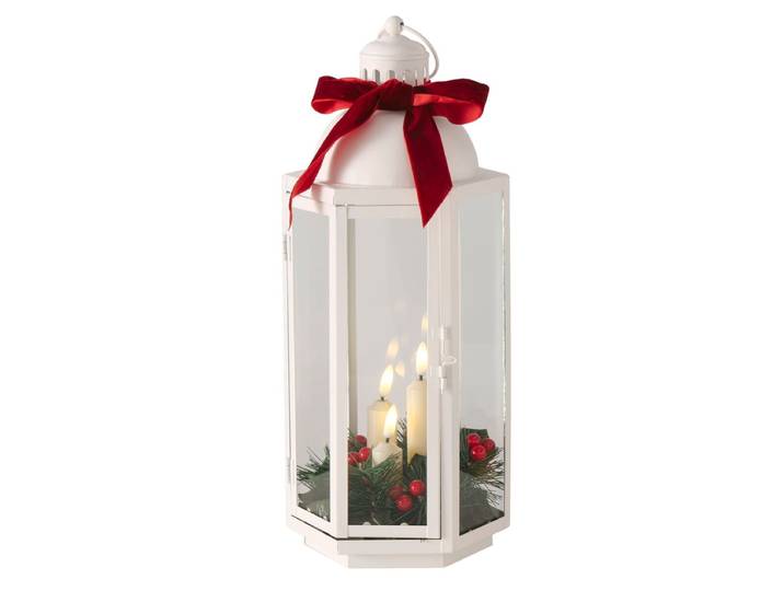 LED Laterne GOODPRODUCT Carolly , weiss (weiß), H:38,5cm Ø:16cm, Leuchten, LED Laterne, Pulverbeschichtete Oberfläche für langlebige Qualität