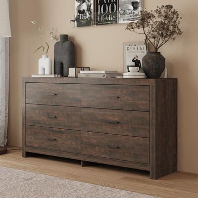 FUFU&GAGA Modern 6-Drawer Dresser - Stylish Storage Solution for Bedroom Furniture
