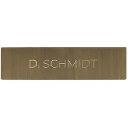 DoorBird D21x Namensschild für eine Ruftaste, individuelle Gravur – Echtes Messing