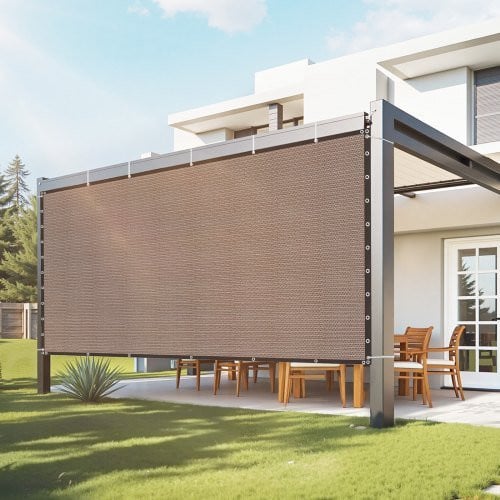 VEVOR Zonwerend schaduwdoek HDPE voor pergola en tuin, Bruin, B/D: 305 x 305 cm