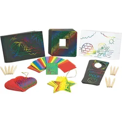 Colorations Scratch Art mit Design-Klassenzimmer-Set, 166-tlg.