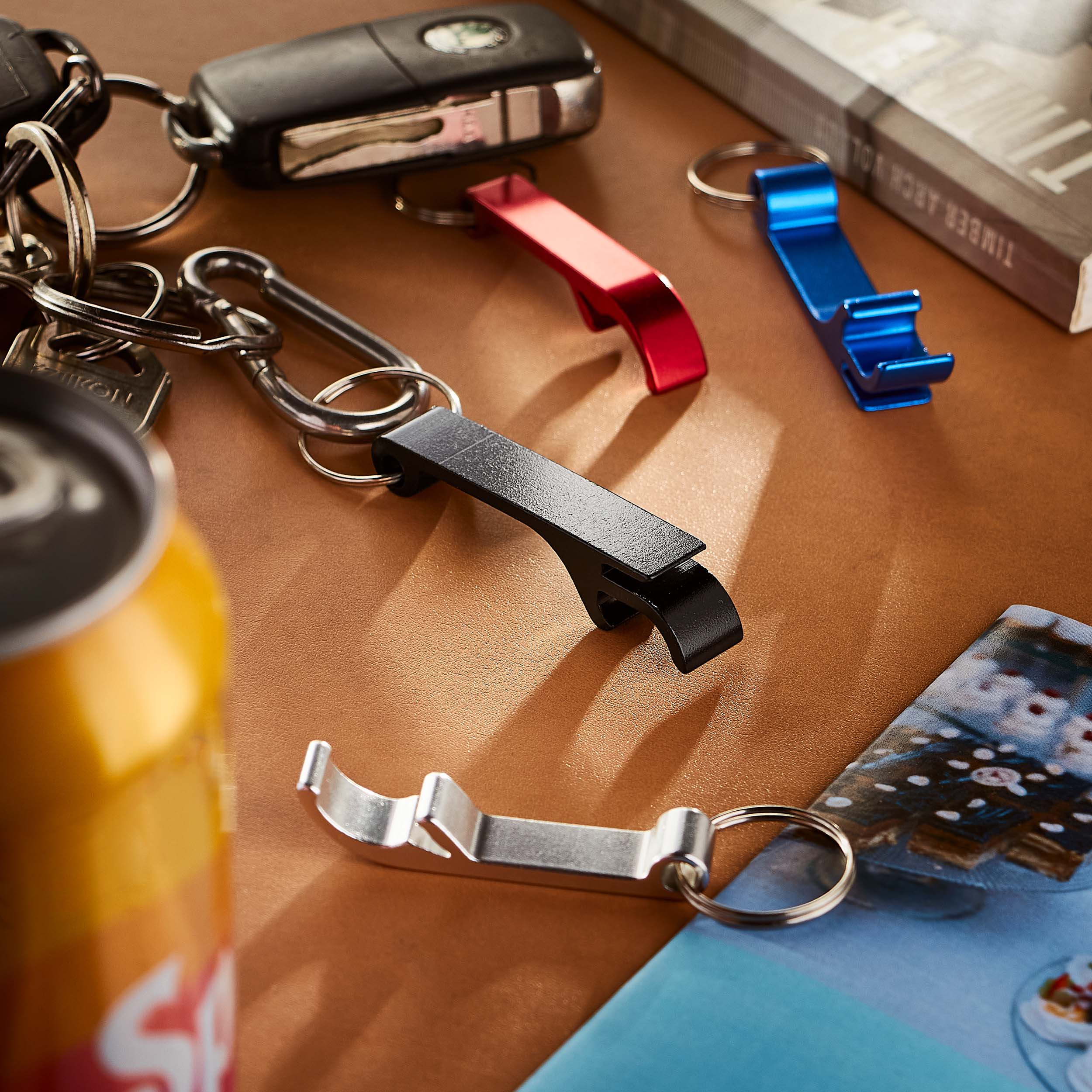 SPRINTIS 10 Unités - Porte-clés décapsuleur avec ouvre-canette bleu, aluminium