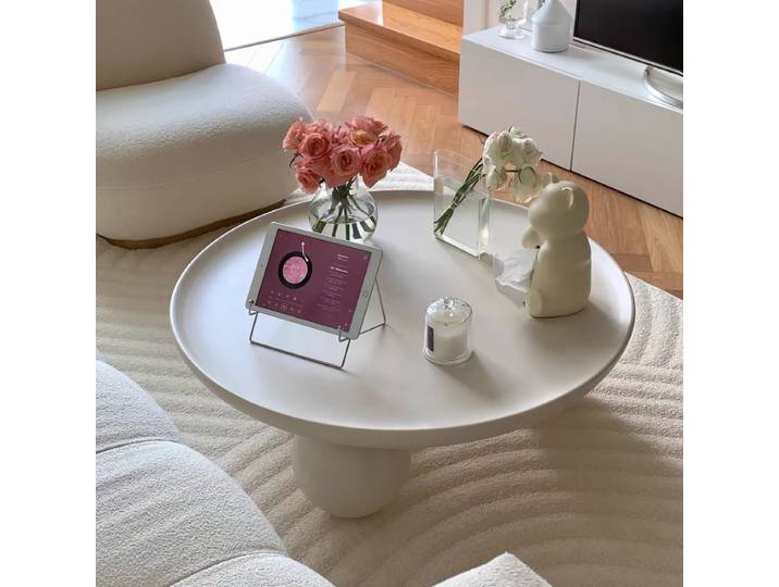 Table basse ronde nordique moderne, compacte, pour salon, petite Table d'appoint créative avec étagère de rangement
