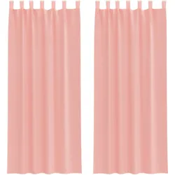 vidaXL Voile Vorhänge mit Schlaufen 2 Stk. Rosa 140x260 cm