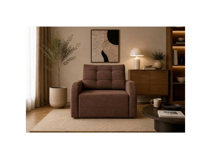 Mid.you Schlafsessel Arizona 80, Braun, Kunststoff, 100x90x101 cm, Stoffauswahl, inklusive Armlehnen, Wohnzimmer, Sofas & Couches, Schlafsofas, Schlafsofas mit Bettkasten