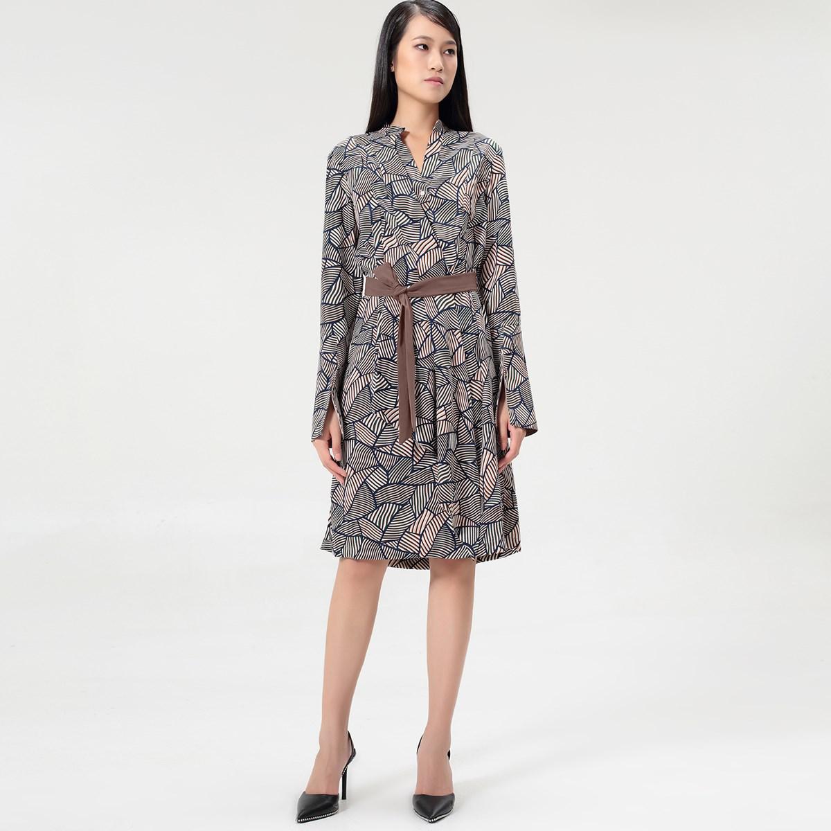 Geometrische vintage print tuniekjurk