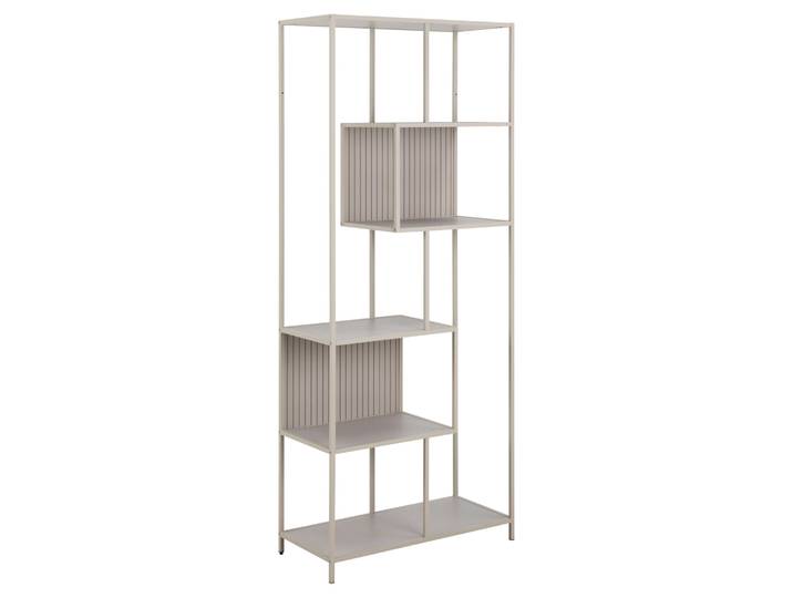 Bücherregal ACTONA GROUP Seaford, Regal, Standregal, Raumteiler , grau, B:77cm H:185cm T:35cm, Stahl, Regale, Bücherregal, Regal, grau, asymmetrische Details, wendbare Rückwand, 77x35x185cm