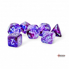 Chessex Würfel - MEGA Nebula - Nächtlich/türkis - LUMINARY - (7-Mega-Würfelset) - W6 ca. 20mm 297939