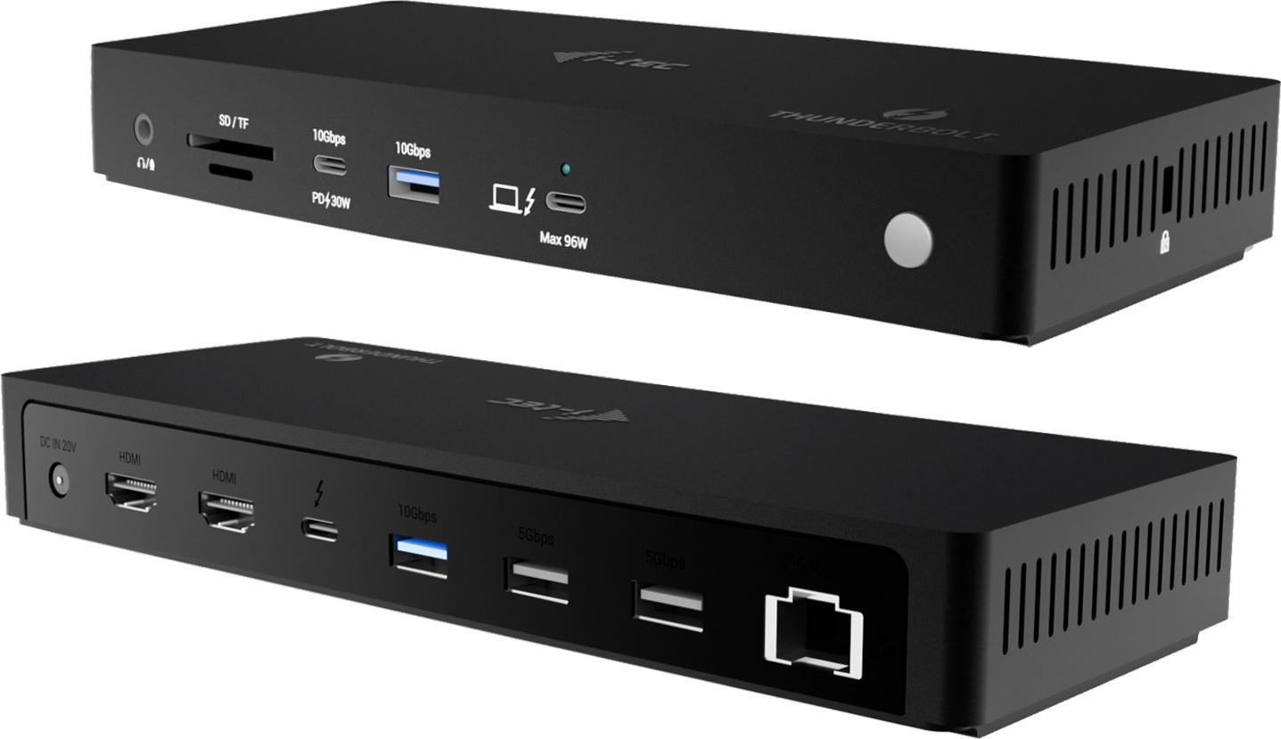 i-tec Thunderbolt4 Triple Display Docking Station + Power Delivery 96W, Kabelgebunden, Thunderbolt 4, 96 W, 3,5 mm, 10,100,1000,2500 Mbit/s, Schwarz