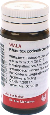 WALA Heilmittel GmbH RHUS TOXICODENDRON E foliis D 12 Globuli 20 g 08787382