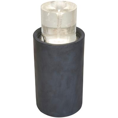 ACQUAARTE Gartenbrunnen "Wasserspiel SALEMI", grau (grau, transparent), Wasserspiele, Komplettset, mit Multi-Color-LED-Beleuchtung und Strudeleffekt
