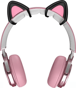 United Silicone Cat Ears Headphone Accessory White Snap On Headset Decoration black
