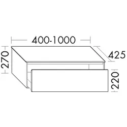 Burgbad Unterschrank rc40 270x800x425 Trend- oder RAL-Farbe HGL, KOZB080F4533 KOZB080F4533