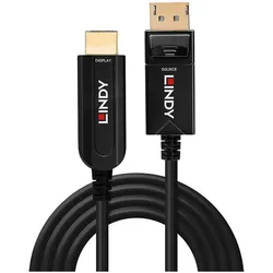 Lindy 38494 Videokabel-Adapter 50 m DisplayPort HDMI Typ A (Standard) Schwarz (50 m), Videokabel, Schwarz