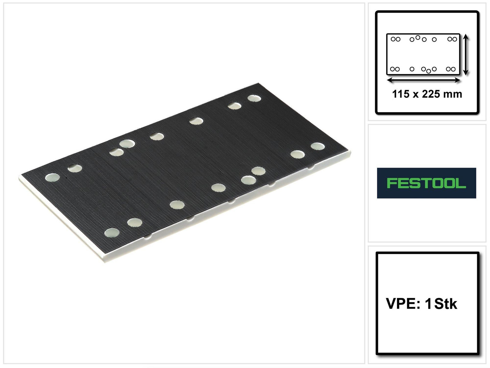 Festool steunschijf SSH STF 115x225/10 voor glijders RS 200, RS 2, RS 100 en RS 1