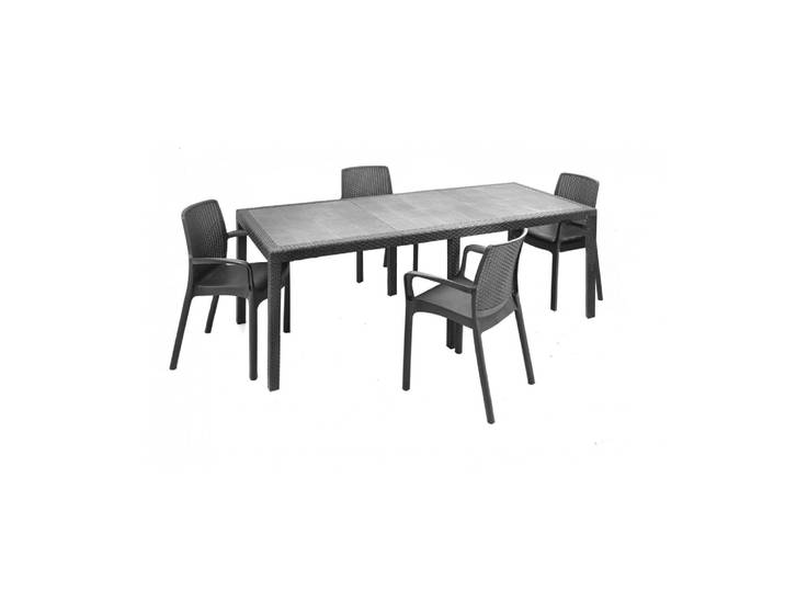 Ensemble table et chaises plastique noir