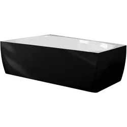 Hoesch iSensi Badewanne Trapez 1500x1000 Monolith links BiColor Innen weiß glänzend, Außenseite schwarz matt
