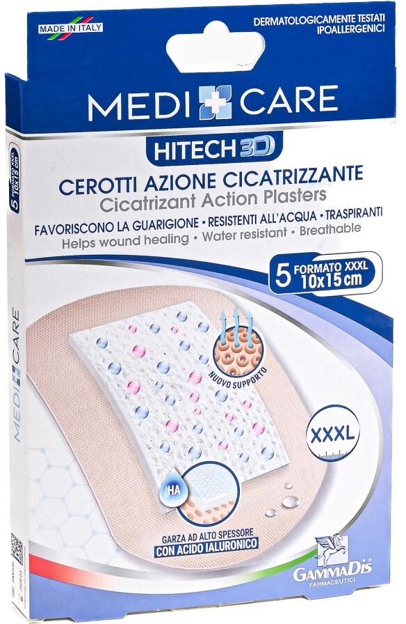 GAMMADIS FARMACEUTICI Srl Cerotti Cicatrizzanti 10x15cm 5 Pezzi - GammaDis - Cerotti per guarigione ferite
