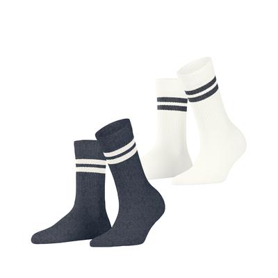 Tennissocken ESPRIT "Tennis Stripe", Damen, Gr. 35-38, bunt (navy melange), Baumwollmischung, gestreift, normal, Socken Tennissocken, mit Kontraststreifen, sportliches Design, perfekte Passform