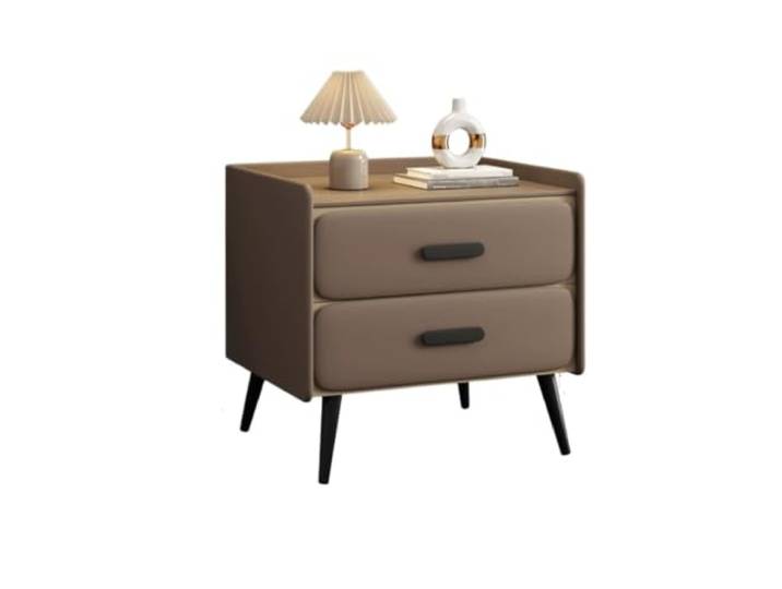 YANG11FAN Vielseitig Nachttisch aus Massivholz und Leder Kleiner Aufbewahrungsschrank for das Schlafzimmer(Mittel)