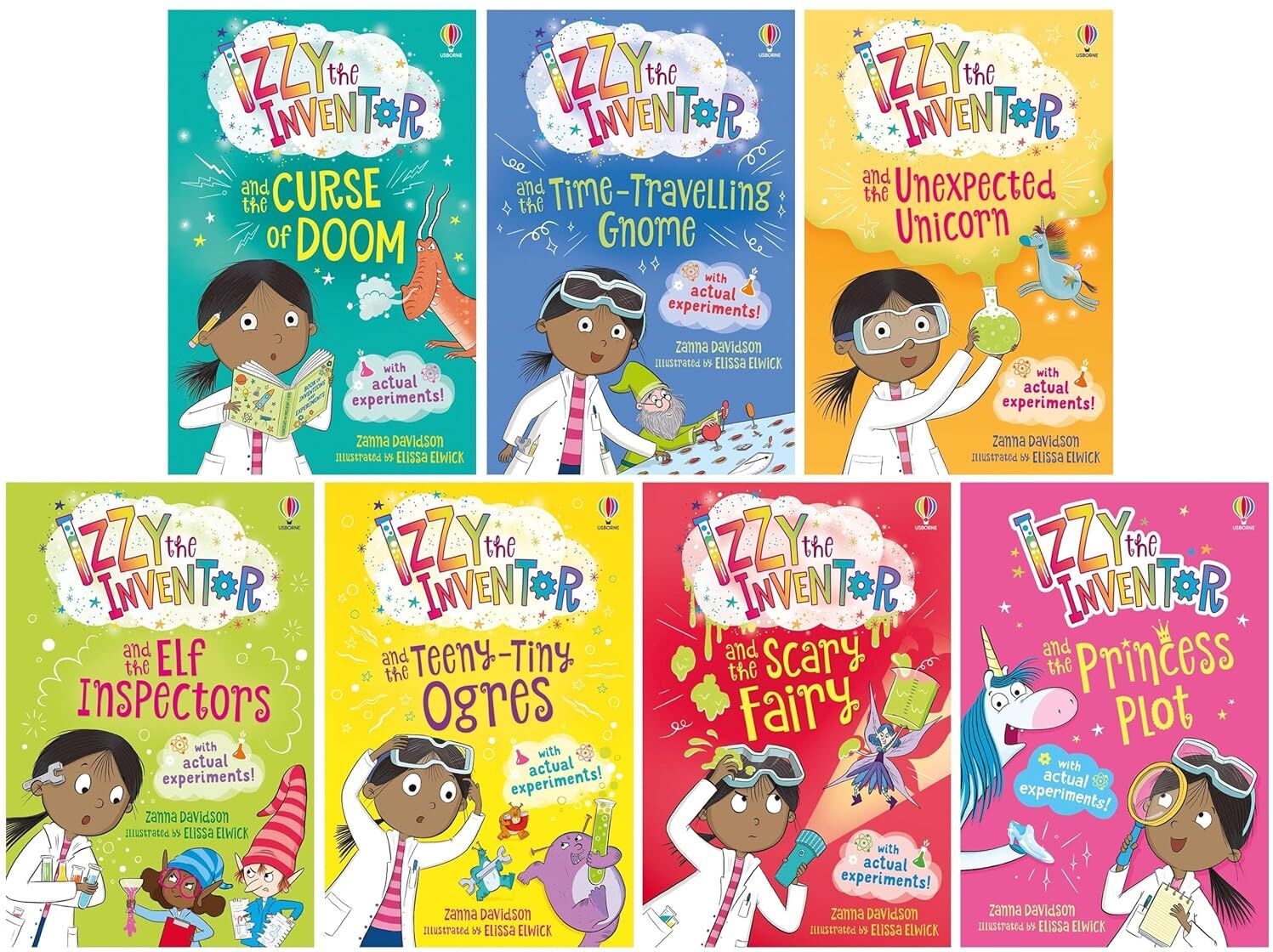 Usborne Izzy the Inventor Series by Zanna Davidson - 7 Books Collection Set - Paperback - Ages 5-8 - STEM Fairytale Adventure Chapter Books