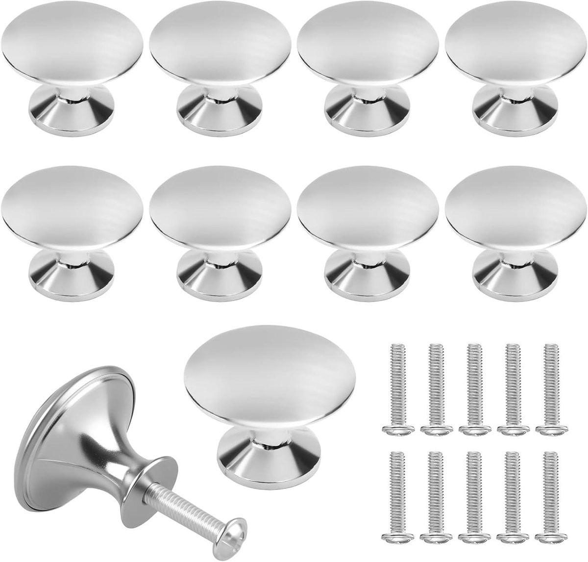 Meubelknoppen Zilver - Ronde Ladehandgrepen van Roestvrij Staal - 30mm