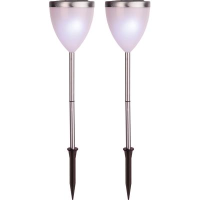 LED Solarleuchte "Solar-Wegleuchte Vigo", silber (weiß), B:10cm H:34cm L:10cm T:10cm Ø:10cm, PARFORCE TRADITIONAL HUNTING, Leuchten, Dämmerungssensor, 2er-Set, inkl. Akku