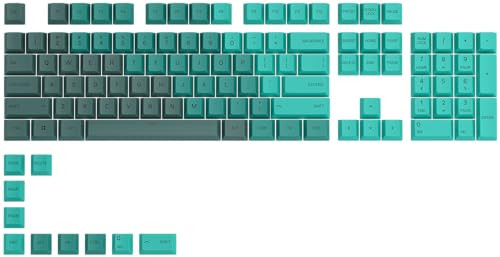 Glorious GPBT Keycaps Rain Forest US Lay-out Toetsen in Petrol en Turquoise