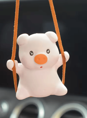 Inspire Curations Cute Pink Swing Pig Rearview Mirror Car Pendant qb003 001