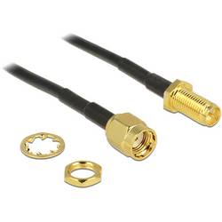 Delock WLAN-Antennen Anschlusskabel [1x RPSMA-Stecker - 1x RPSMA-Buchse] 0.2 m Schwarz 88876